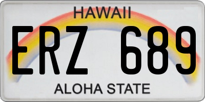 HI license plate ERZ689