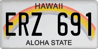 HI license plate ERZ691