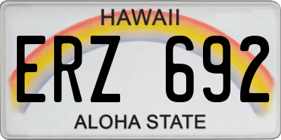 HI license plate ERZ692