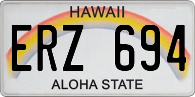 HI license plate ERZ694