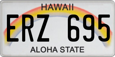 HI license plate ERZ695