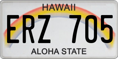 HI license plate ERZ705
