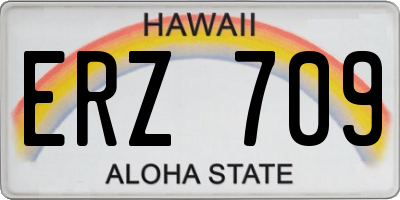 HI license plate ERZ709