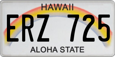 HI license plate ERZ725