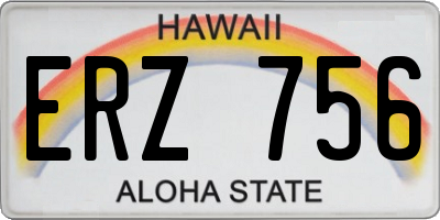 HI license plate ERZ756