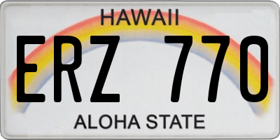 HI license plate ERZ770