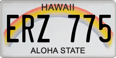 HI license plate ERZ775