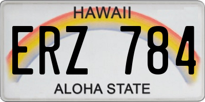 HI license plate ERZ784