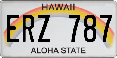 HI license plate ERZ787