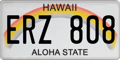 HI license plate ERZ808