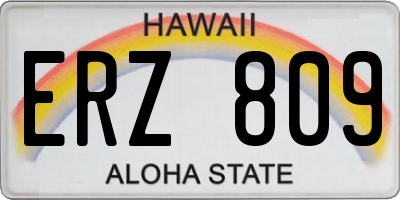 HI license plate ERZ809