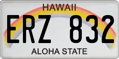 HI license plate ERZ832