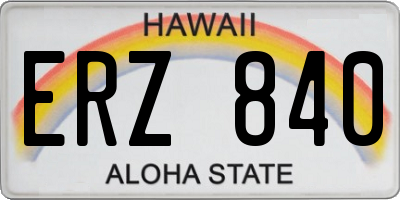 HI license plate ERZ840