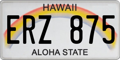 HI license plate ERZ875