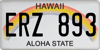 HI license plate ERZ893
