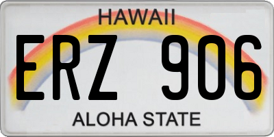 HI license plate ERZ906