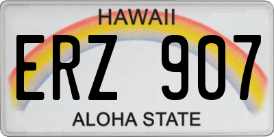 HI license plate ERZ907