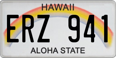 HI license plate ERZ941