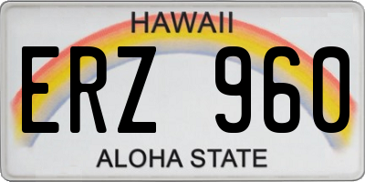 HI license plate ERZ960