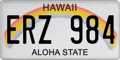 HI license plate ERZ984