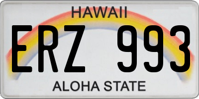 HI license plate ERZ993
