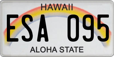 HI license plate ESA095