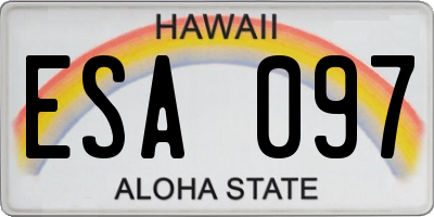 HI license plate ESA097