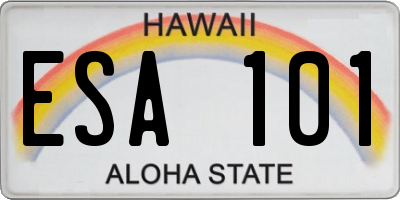 HI license plate ESA101