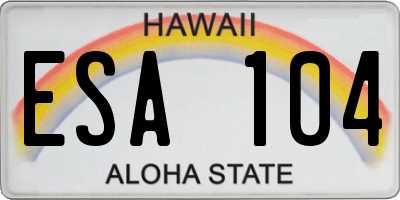 HI license plate ESA104