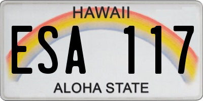 HI license plate ESA117