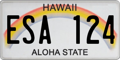 HI license plate ESA124
