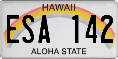 HI license plate ESA142