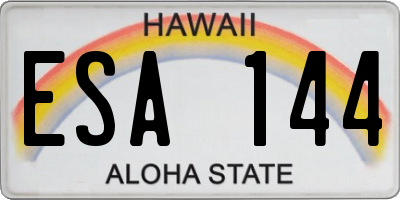 HI license plate ESA144