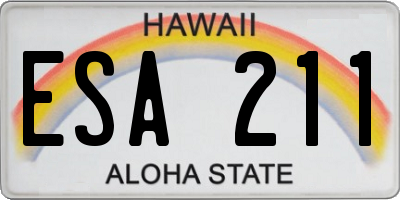 HI license plate ESA211