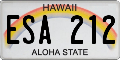HI license plate ESA212
