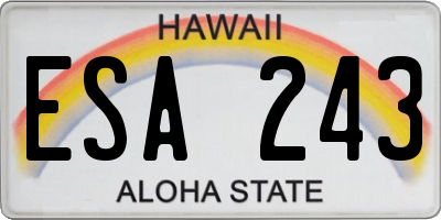 HI license plate ESA243