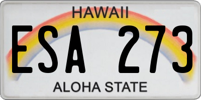 HI license plate ESA273