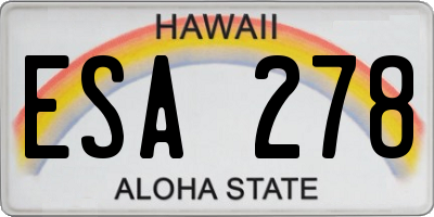 HI license plate ESA278