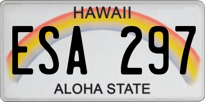 HI license plate ESA297
