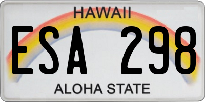 HI license plate ESA298