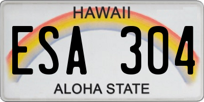 HI license plate ESA304