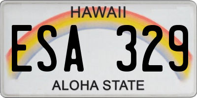HI license plate ESA329