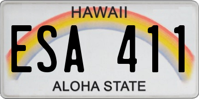 HI license plate ESA411