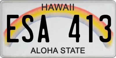 HI license plate ESA413
