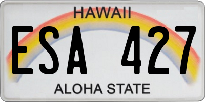 HI license plate ESA427