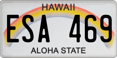 HI license plate ESA469