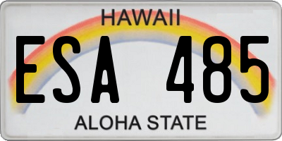 HI license plate ESA485