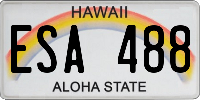 HI license plate ESA488