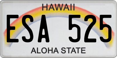 HI license plate ESA525