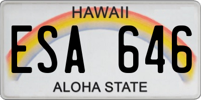 HI license plate ESA646